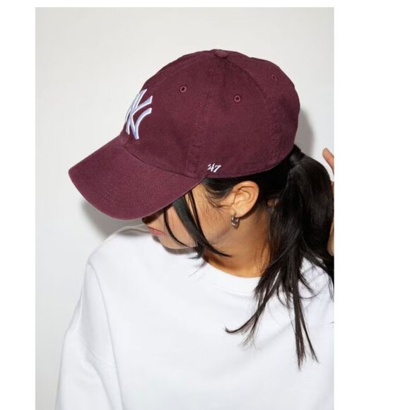 New York Yankees Maroon Blue 47 Brand Ballpark Clean Up Hat - Picture 4 of 5